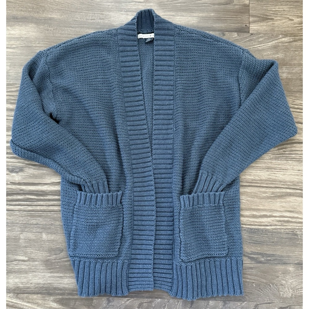 Women's‎ American Eagle AE Open Stitch Cardigan Size XXS Blue Cabincore Cozy